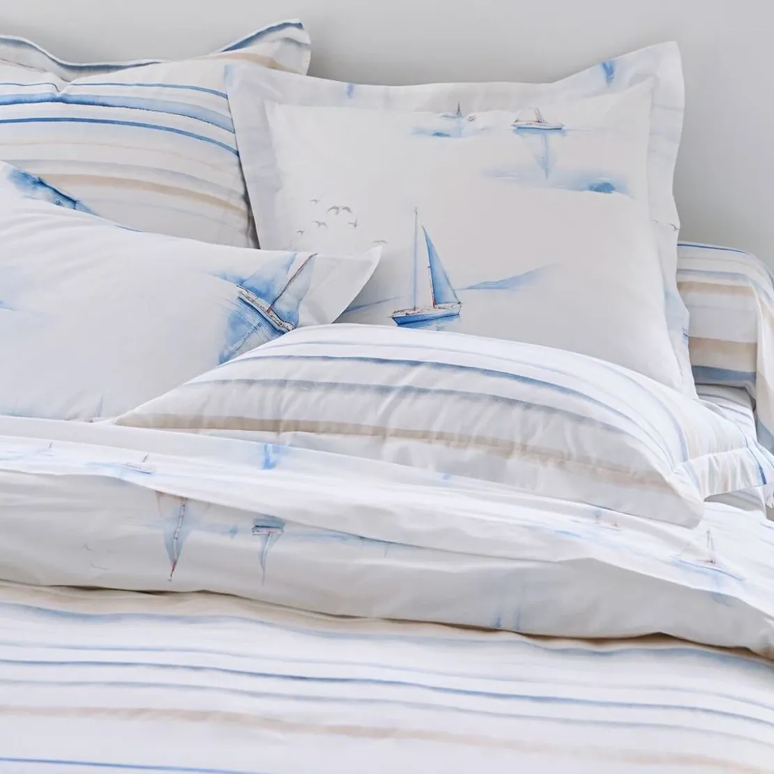 BecquetHousse de couette coton MAREE HAUTE - bleu