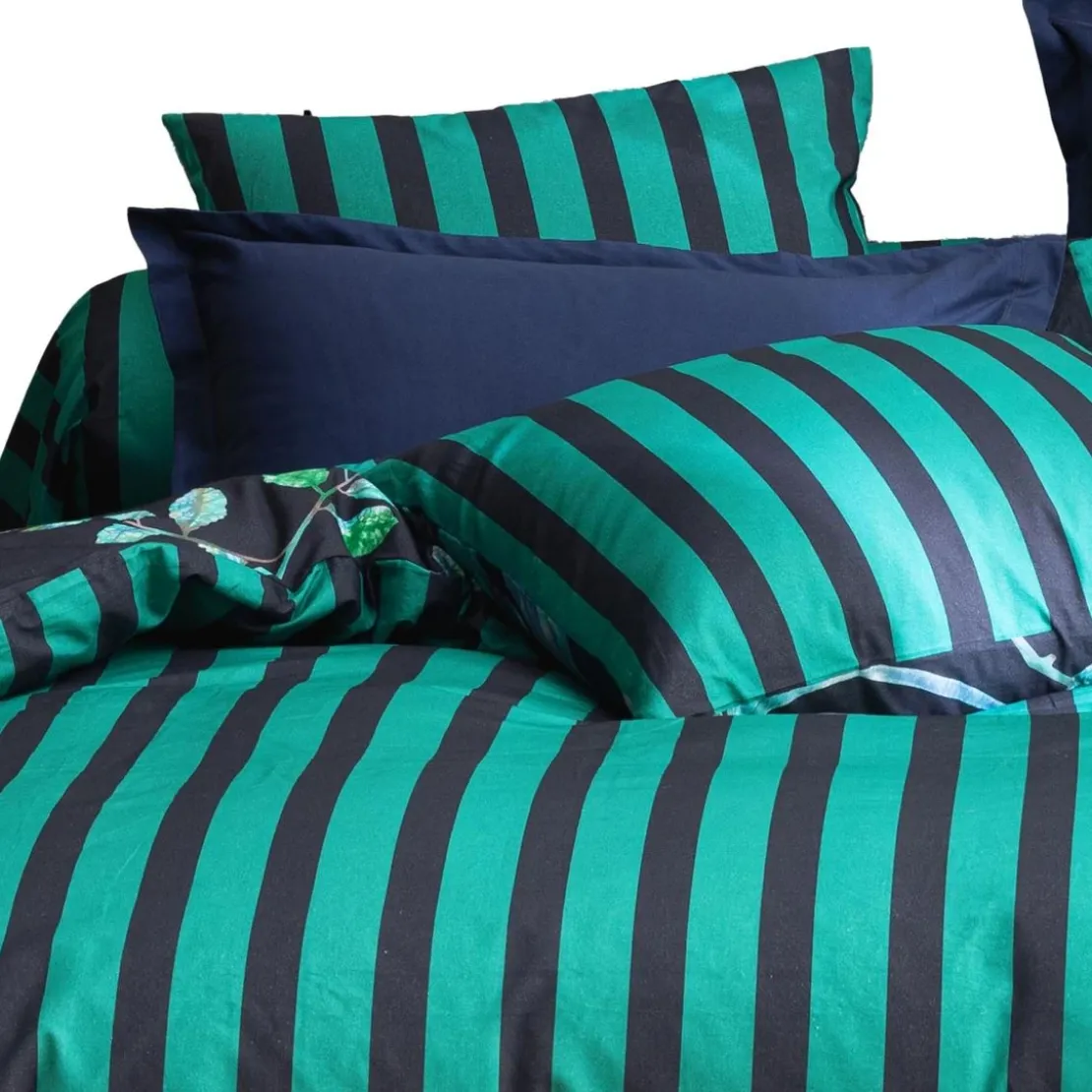 BecquetHousse de couette coton vert tropical noir réversible - MYSTERIEUX