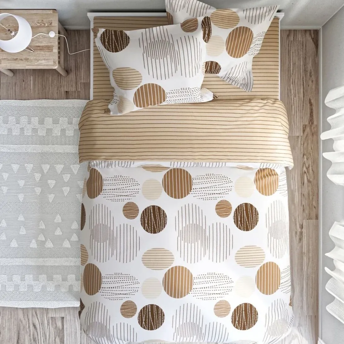 BecquetHousse de couette coton écru à pois réversible - BAXLEY