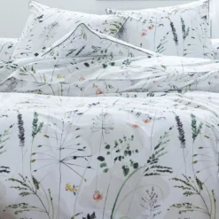 BecquetHousse de couette coton FRAICHEUR réversible imprimé floral blanc