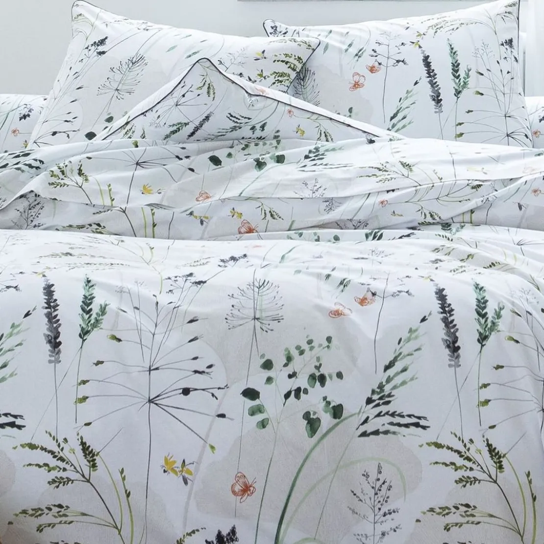 BecquetHousse de couette coton FRAICHEUR réversible imprimé floral blanc