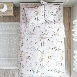 BecquetHousse de couette coton FRAICHEUR réversible imprimé floral blanc