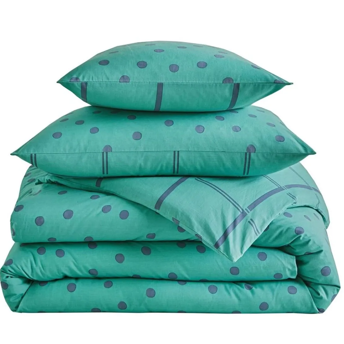 BecquetHousse de couette en coton lavé réversible MAX - menthe