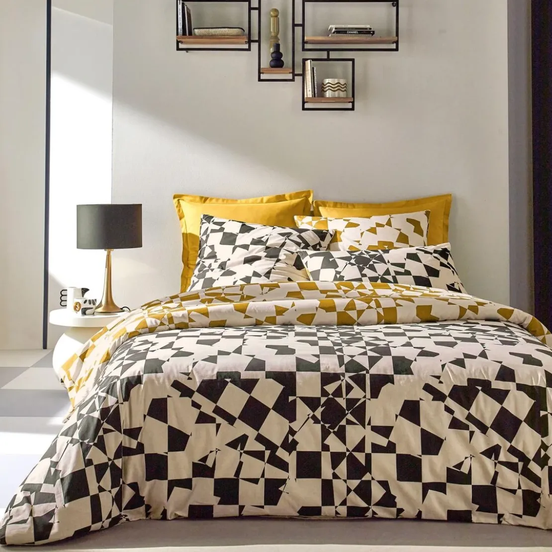 BecquetHousse de couette en coton DAMIERS - beige
