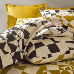BecquetHousse de couette en coton DAMIERS - beige