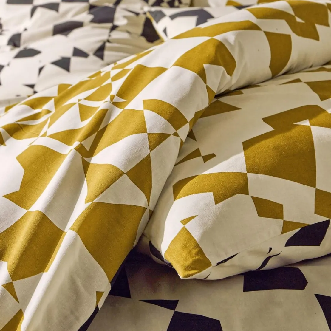 BecquetHousse de couette en coton DAMIERS - beige