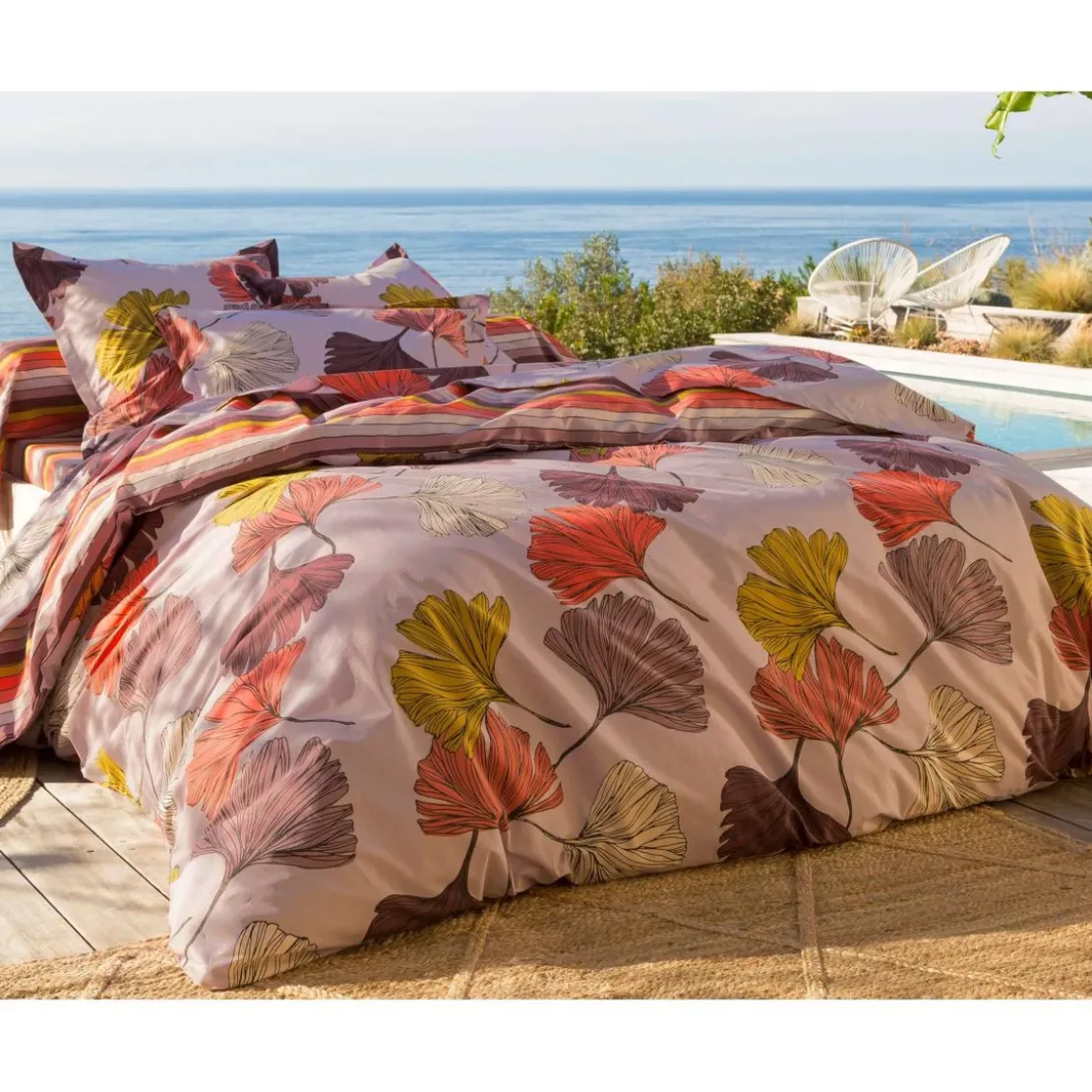 BecquetHousse de couette en coton réversible GINKGO