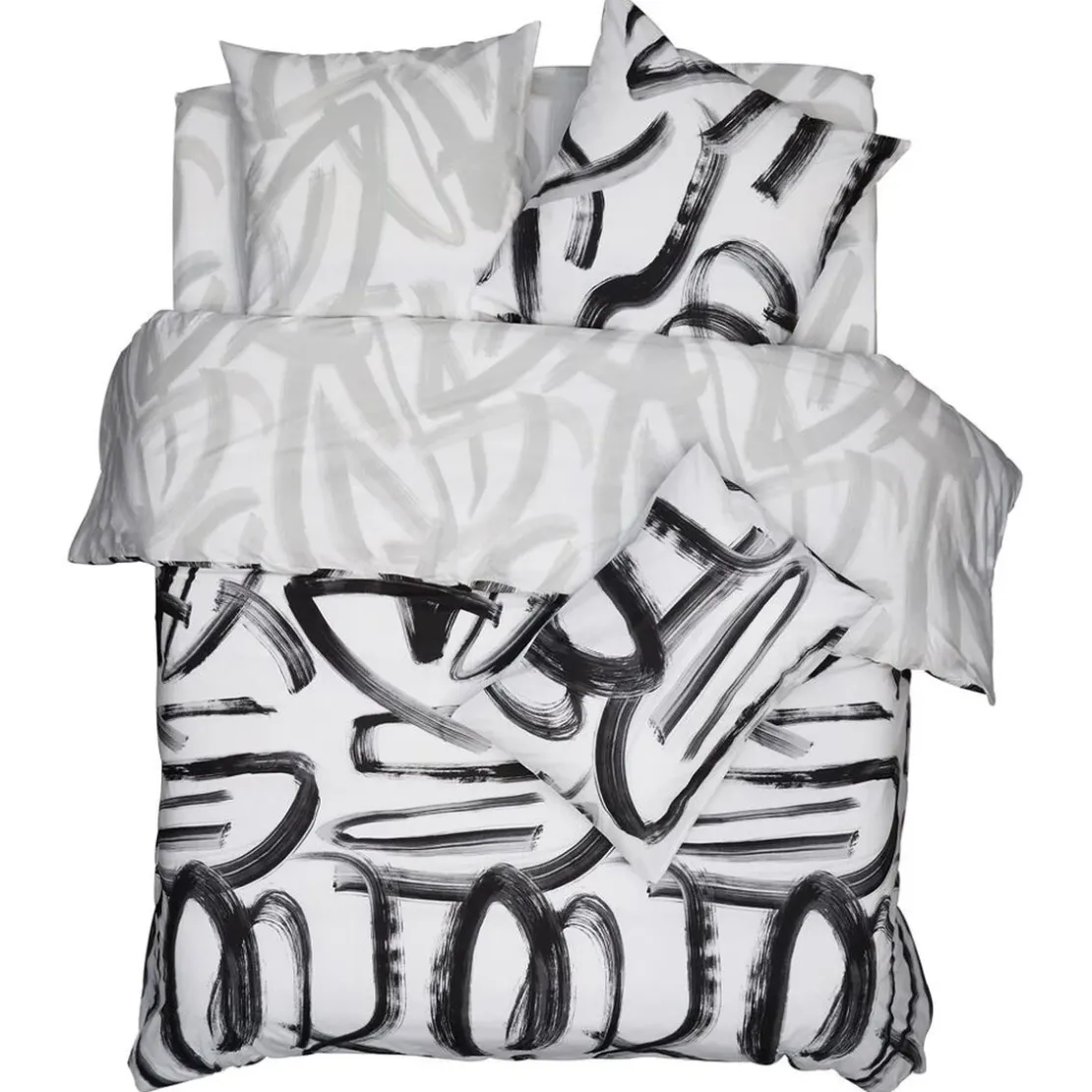 BecquetHousse de couette en coton réversible GALLERY style arty - noir/blanc