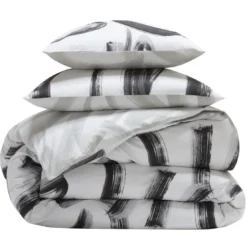 BecquetHousse de couette en coton réversible GALLERY style arty - noir/blanc