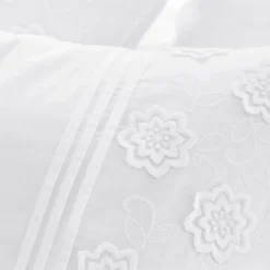 BecquetHousse de couette en coton révérsible blanc à motif brodé floral - DELICATESSE
