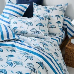 BecquetHousse de couette en coton réversible PARASOL - blanc/ bleu
