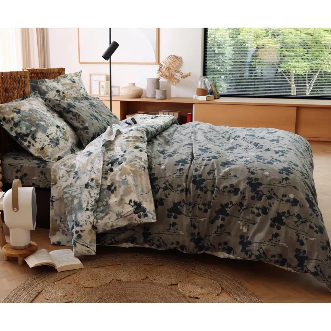 BecquetHousse de couette en coton réversible CYANO - taupe