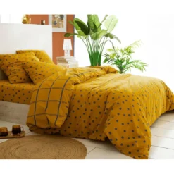 BecquetHousse de couette en coton lavé réversible MAX - jaune