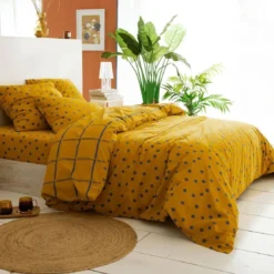 BecquetHousse de couette en coton lavé réversible MAX - jaune