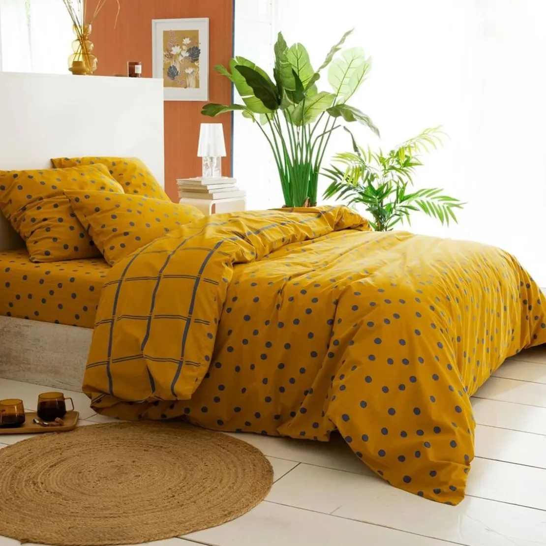 BecquetHousse de couette en coton lavé réversible MAX - jaune