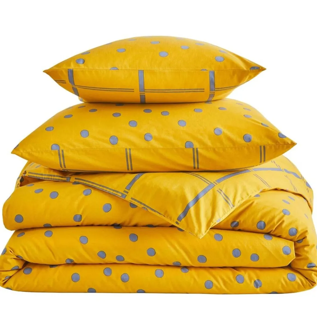 BecquetHousse de couette en coton lavé réversible MAX - jaune