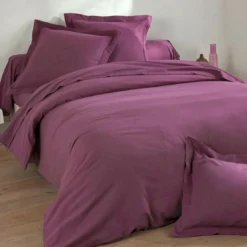 BecquetHousse de couette en flanelle uni LAUREAT, violet violine