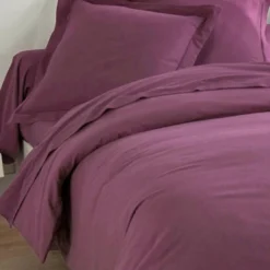 BecquetHousse de couette en flanelle uni LAUREAT, violet violine