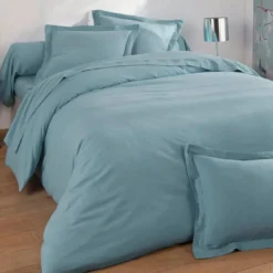 BecquetHousse de couette en flanelle LAUREAT bleu glacier