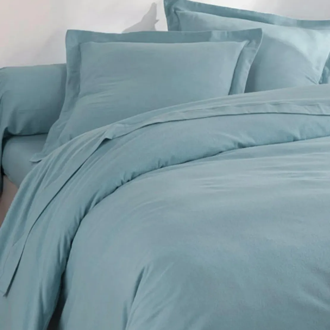 BecquetHousse de couette en flanelle LAUREAT bleu glacier