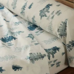 BecquetHousse de couette en flanelle réversible BLUE SALEN motif montagne - bleu