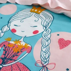 BecquetHousse de couette enfant coton bleue JU FILLETTE