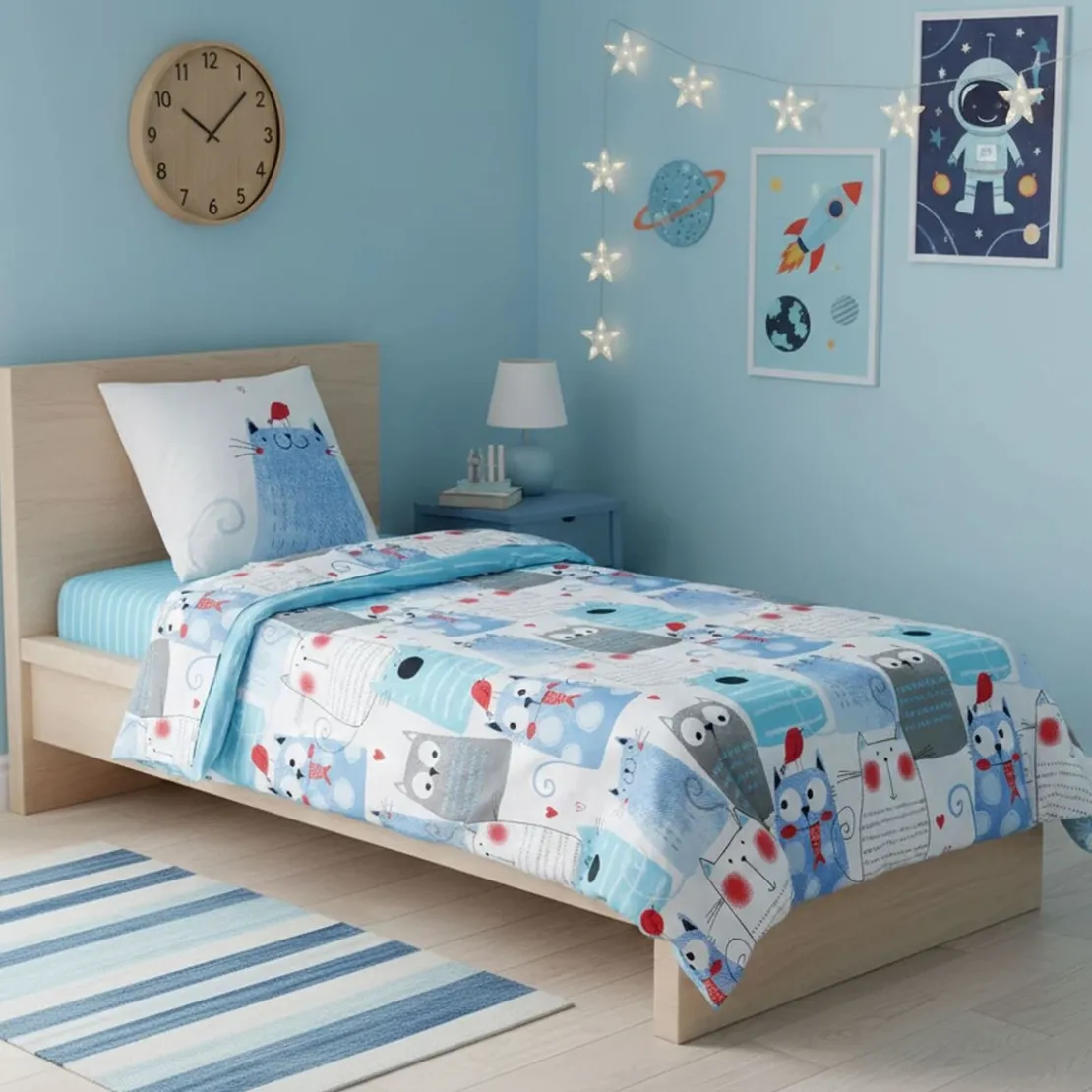 BecquetHousse de couette enfant en coton blanche à motif animalier - MATOU