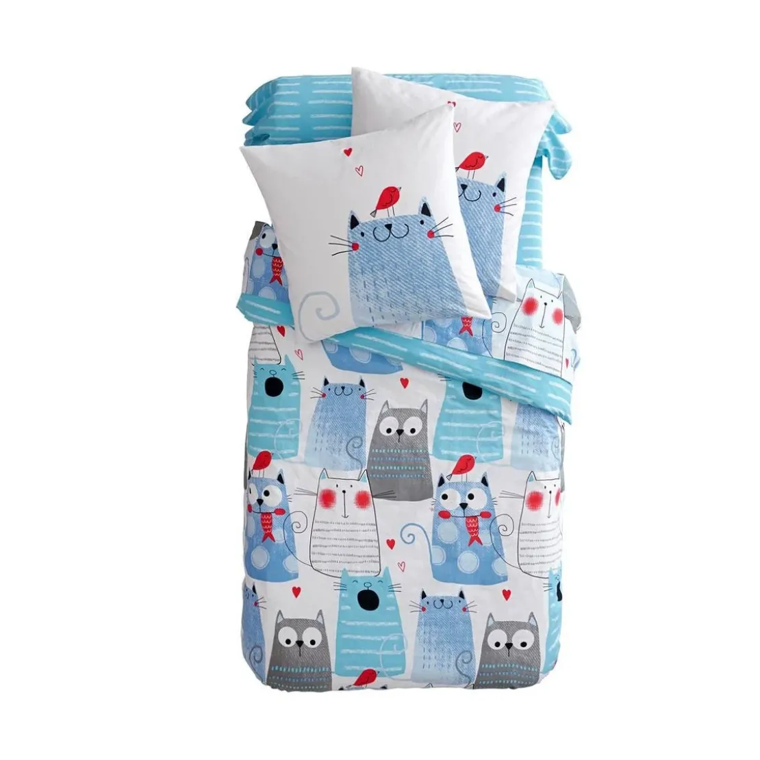 BecquetHousse de couette enfant en coton blanche à motif animalier - MATOU