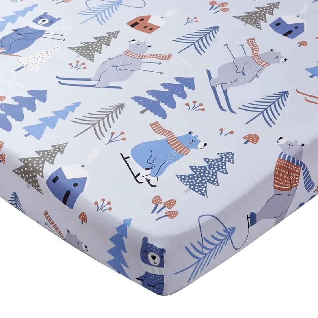 BecquetHousse de couette enfant en coton OURS - bleu