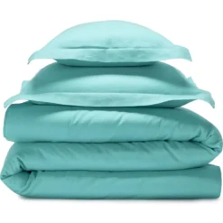 BecquetHousse de couette en lin lavé uni LAUREAT bleu aqua