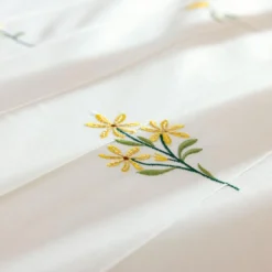 BecquetHousse de couette en percale de coton réversible FLEURETTES - blanc cassé