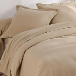 BecquetHousse de couette flanelle uni LAUREAT beige