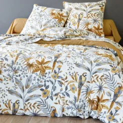 BecquetHousse de couette flanelle DR.YOUHOU réversible écru