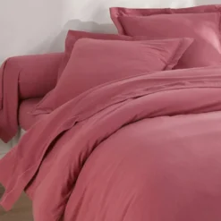 BecquetHousse de couette FLANELLE UNI - rose framboise