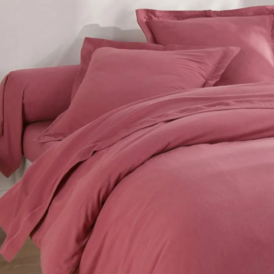 BecquetHousse de couette FLANELLE UNI - rose framboise