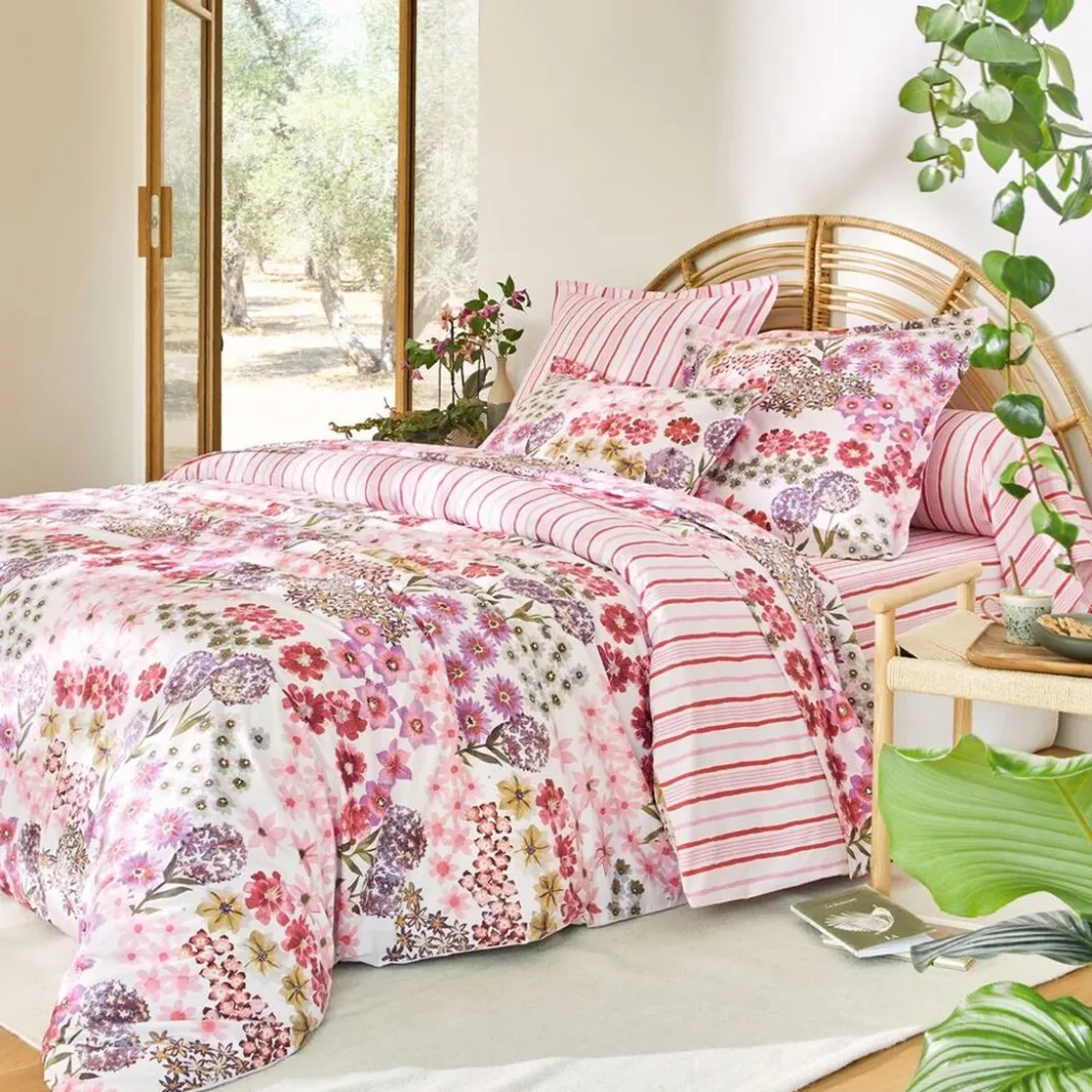 BecquetHousse de couette percale de coton GAIETE D'ETE - rose