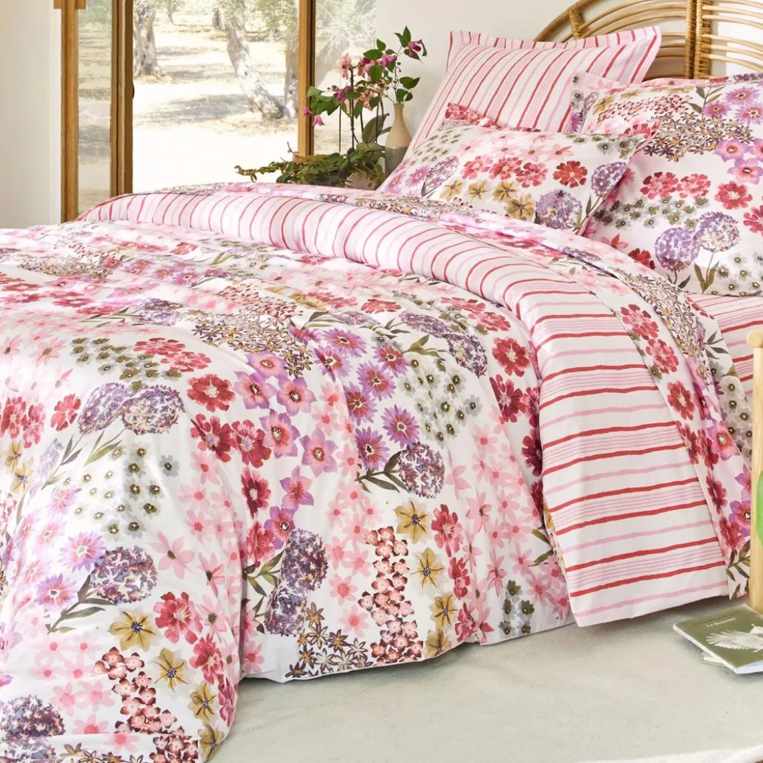 BecquetHousse de couette percale de coton GAIETE D'ETE - rose