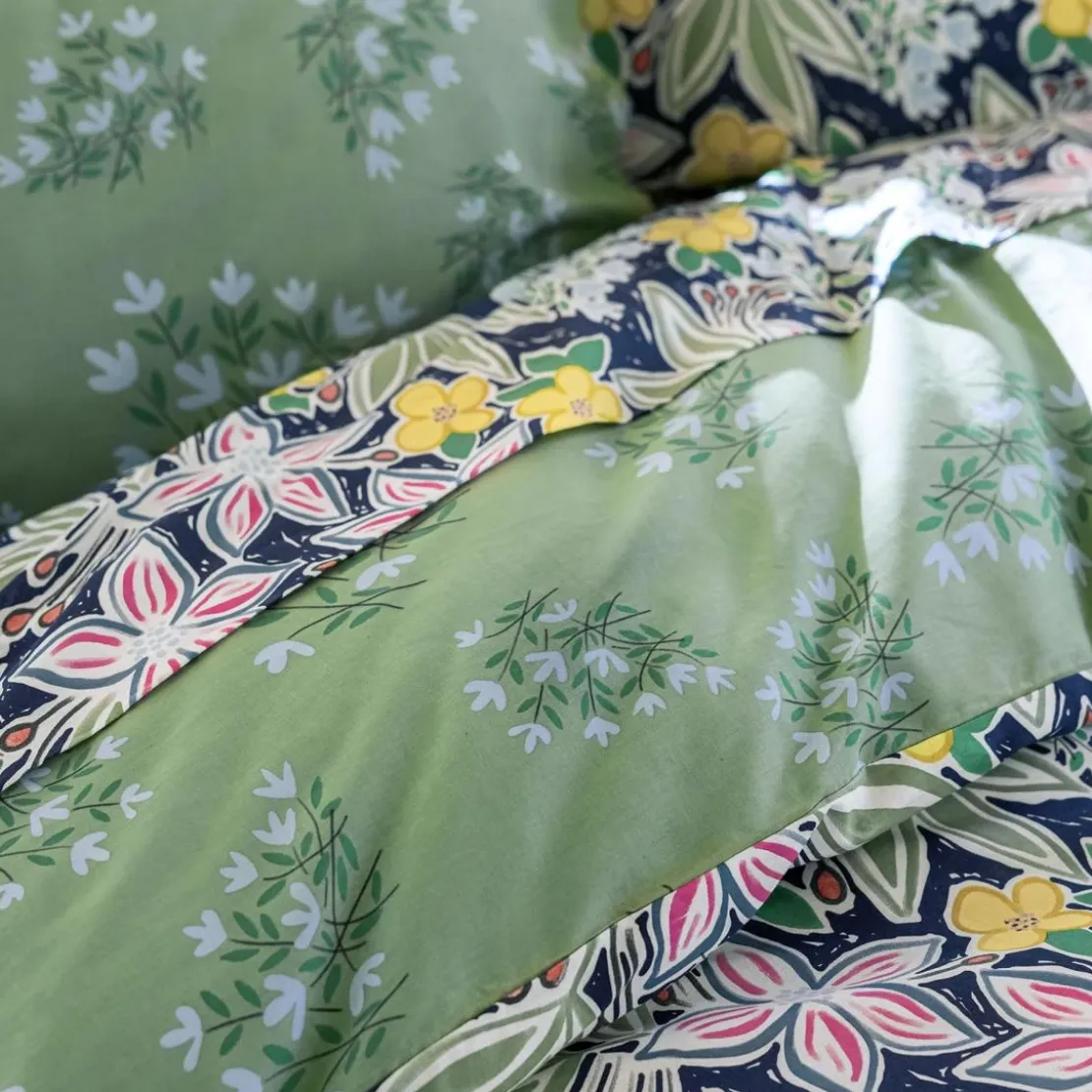 BecquetHousse de couette réversible en coton multicolore imprimé floral - CUEILLETTE