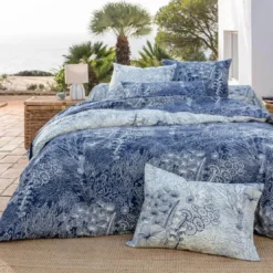 BecquetHousse de couette réversible en coton bleu à motif marin - LES PROFONDEURS