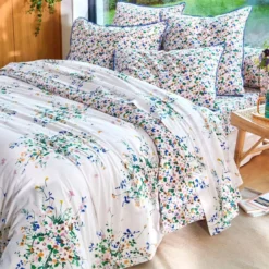 BecquetHousse de couette réversible en coton blanche à motif floral - VALSER