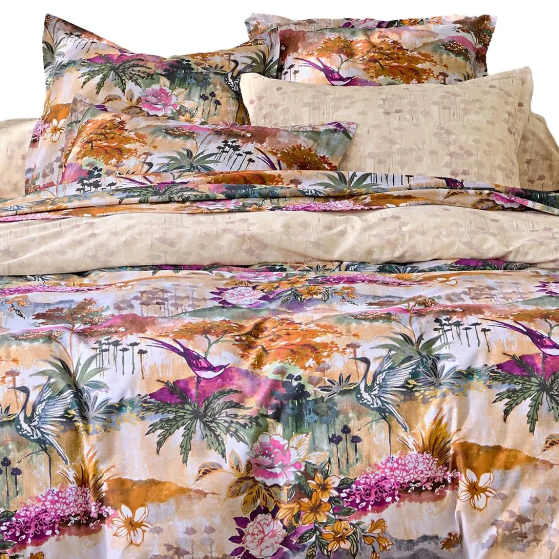 BecquetHousse de couette réversible en coton multicolore - JARDIN D'ASIE