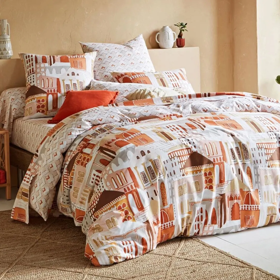 BecquetHousse de couette réversible en coton blanc cassé - SAHARA