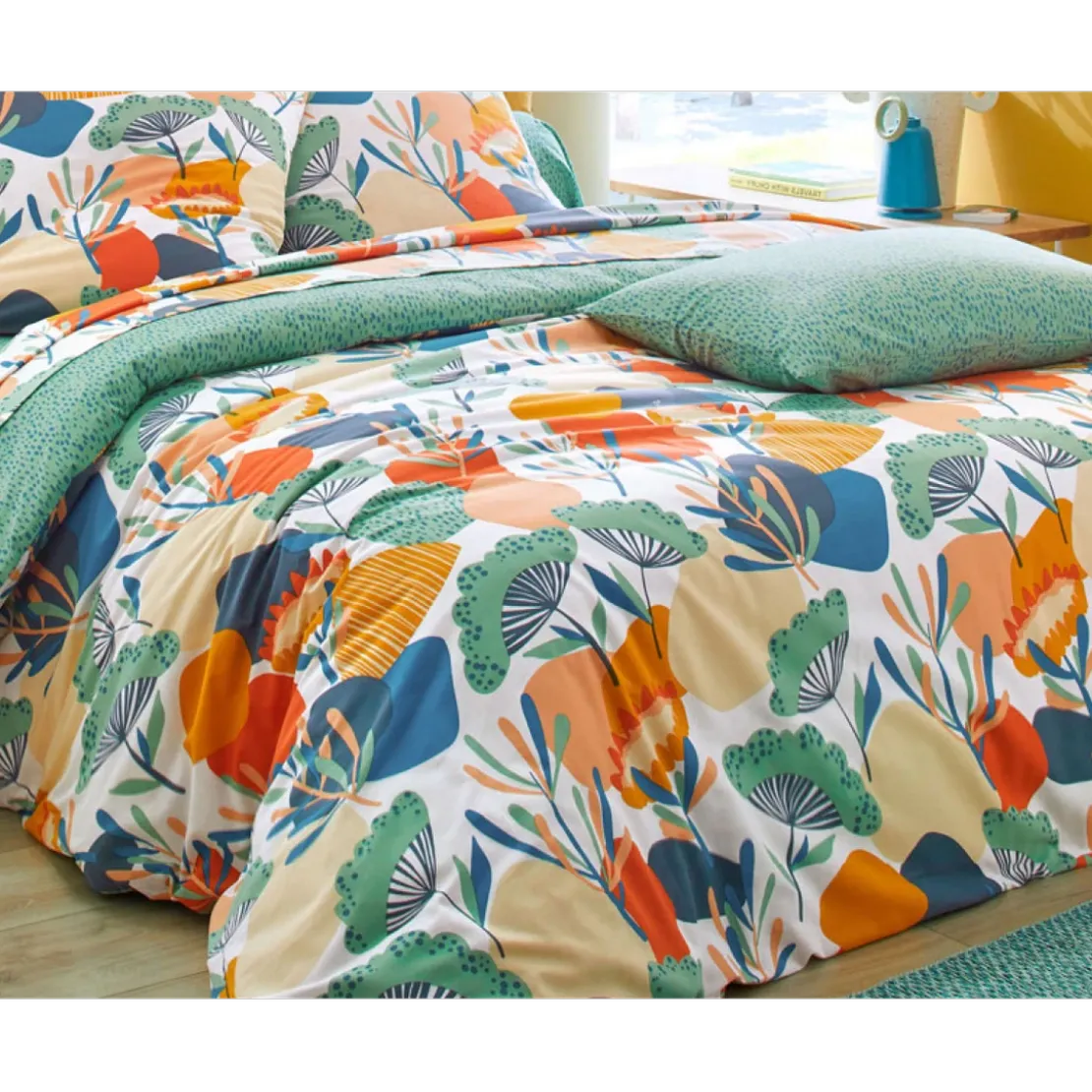 BecquetHousse de couette réversible en coton blanc - COCONUT