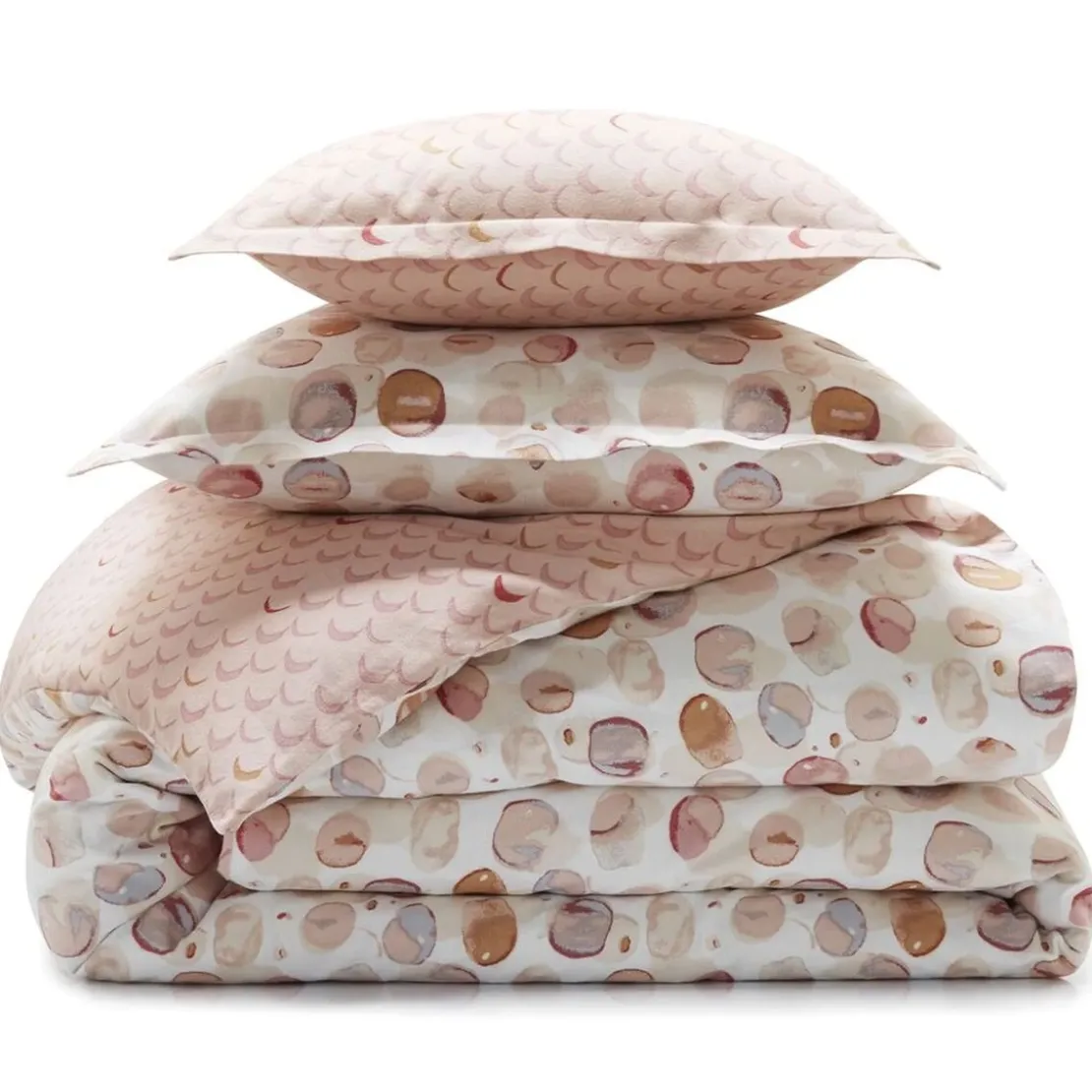 BecquetHousse de couette réversible en flanelle blanc cassé - PASTILLES FLANELLE
