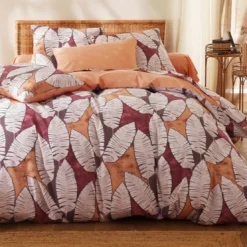 BecquetHousse de couette réversible en coton beige - PALME