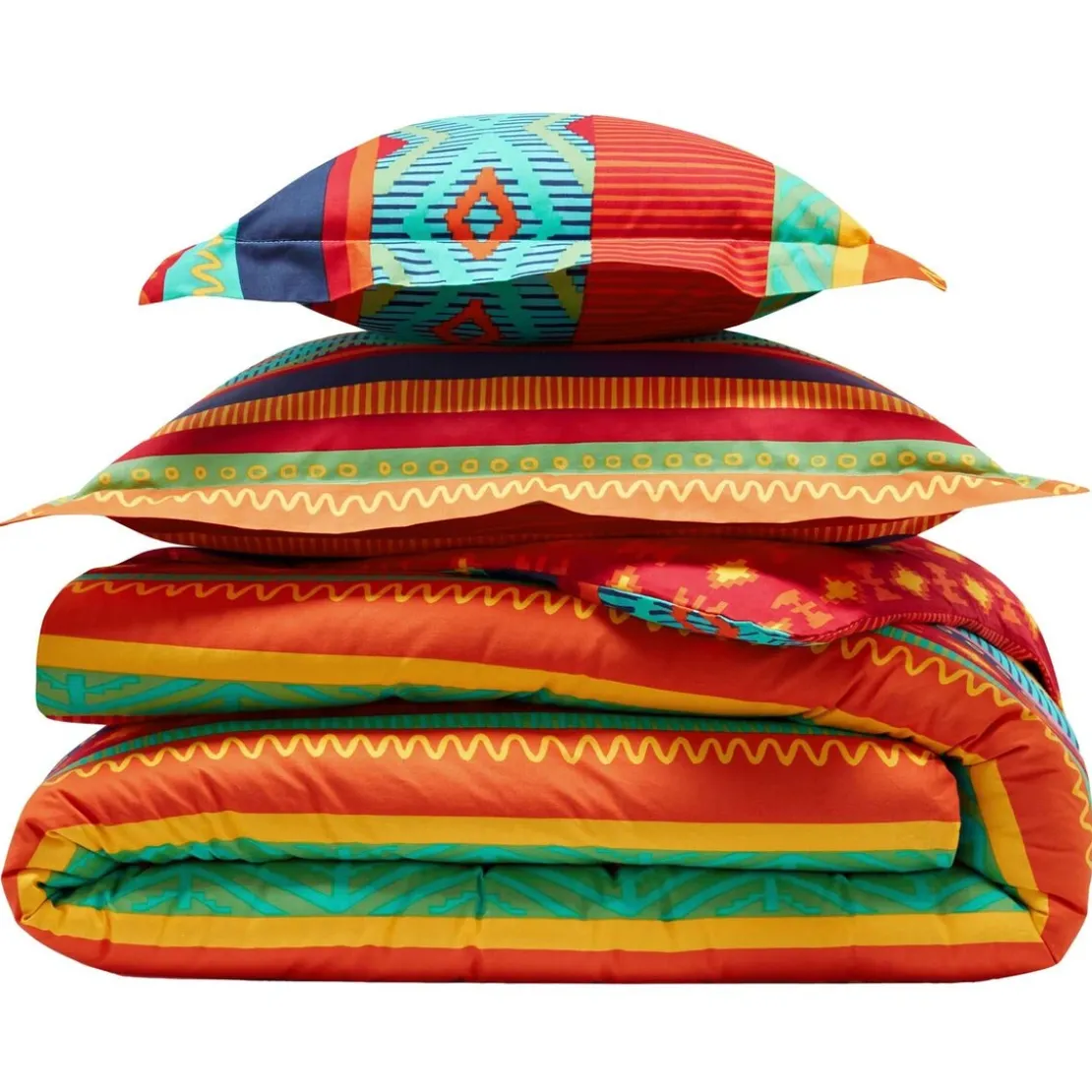 BecquetHousse de couette réversible en coton motifs ethniques multicolore - EL GRINGO
