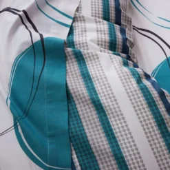 BecquetHousse de couette réversible en coton blanc à motifs cercles et rayures - CAP ÉTÉ