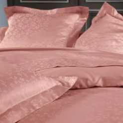 BecquetHousse de couette réversible en satin de coton rose poudré - SUZANNA