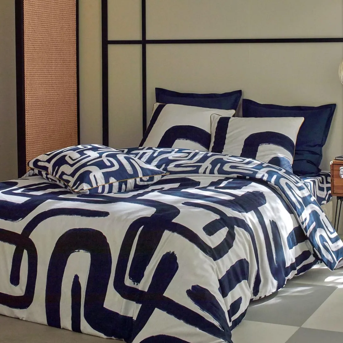 BecquetHousse de couette réversible en coton blanc - DEFERLANTE