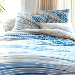 BecquetHousse de couette réversible en coton bleu - PACIFIQUE